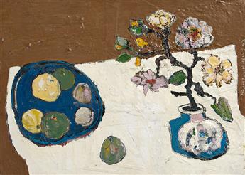 BENNY ANDREWS (1930 - 2006) Blue and White Still Life.                                                                                           
